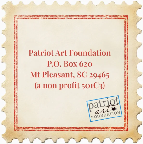 Patriot Art Foundation stamp with mailing address