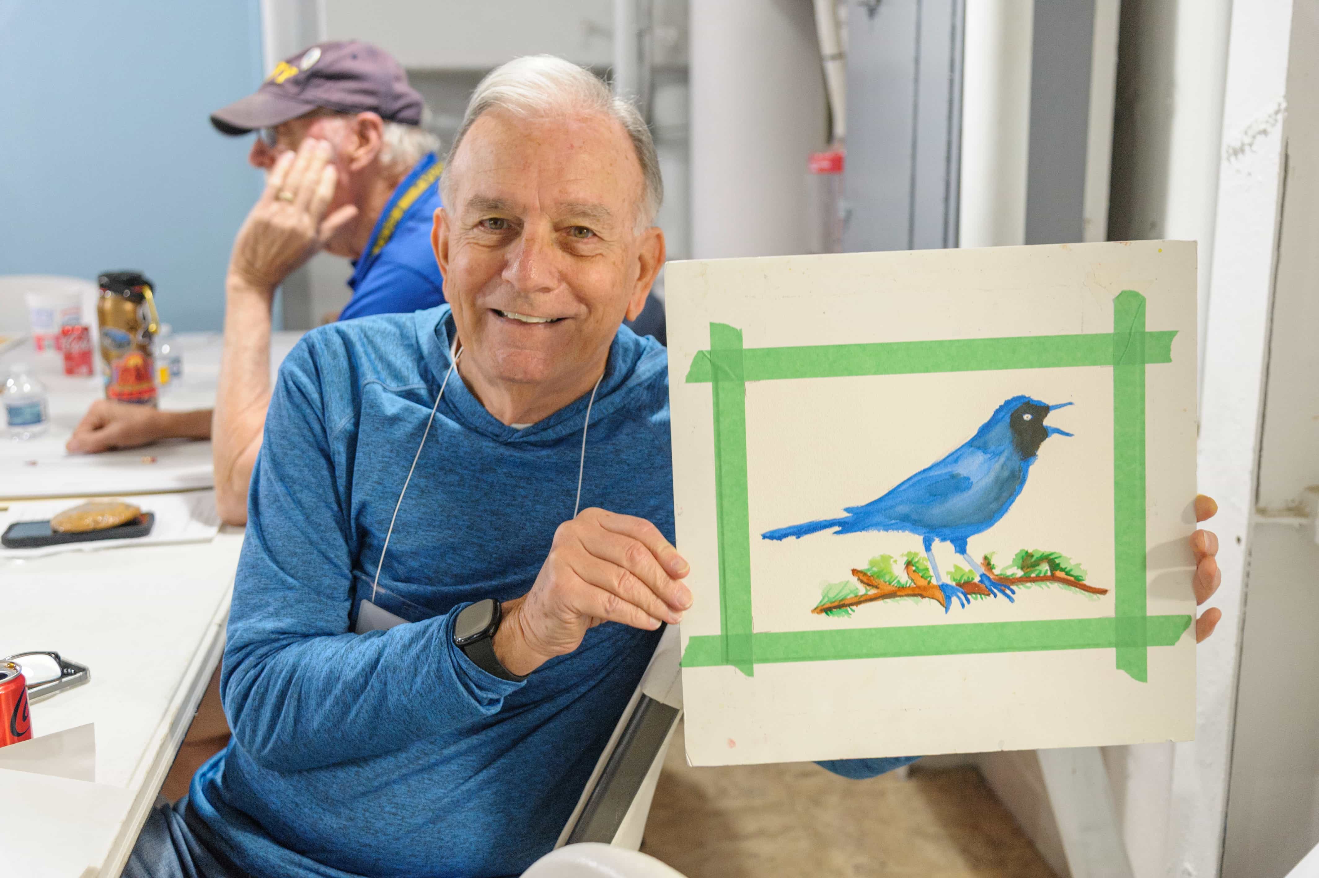 Veteran student painting at the Patriot Art Foundation