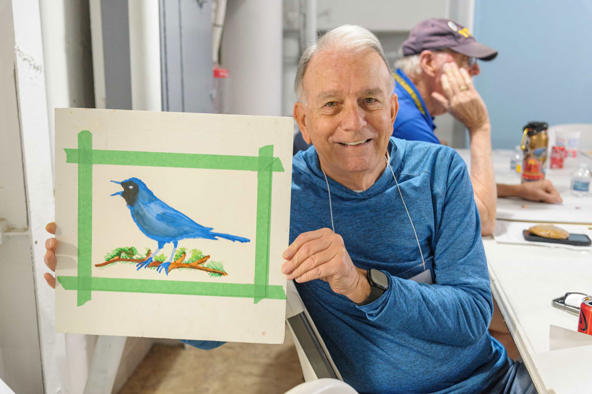 Veteran student painting at the Patriot Art Foundation